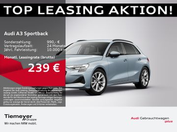 Audi Leasingangebot: Audi A3 Sportback 30 TFSI ADVANCED HuD SONOS KAMERA A