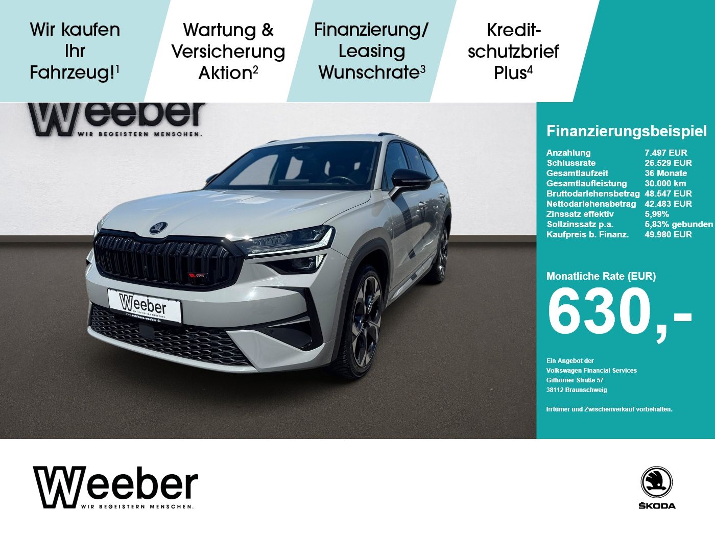 Skoda Kodiaq RS 4x4 *7 SITZE*PANO*AHK*STHZ*SITZKLIMA*L
