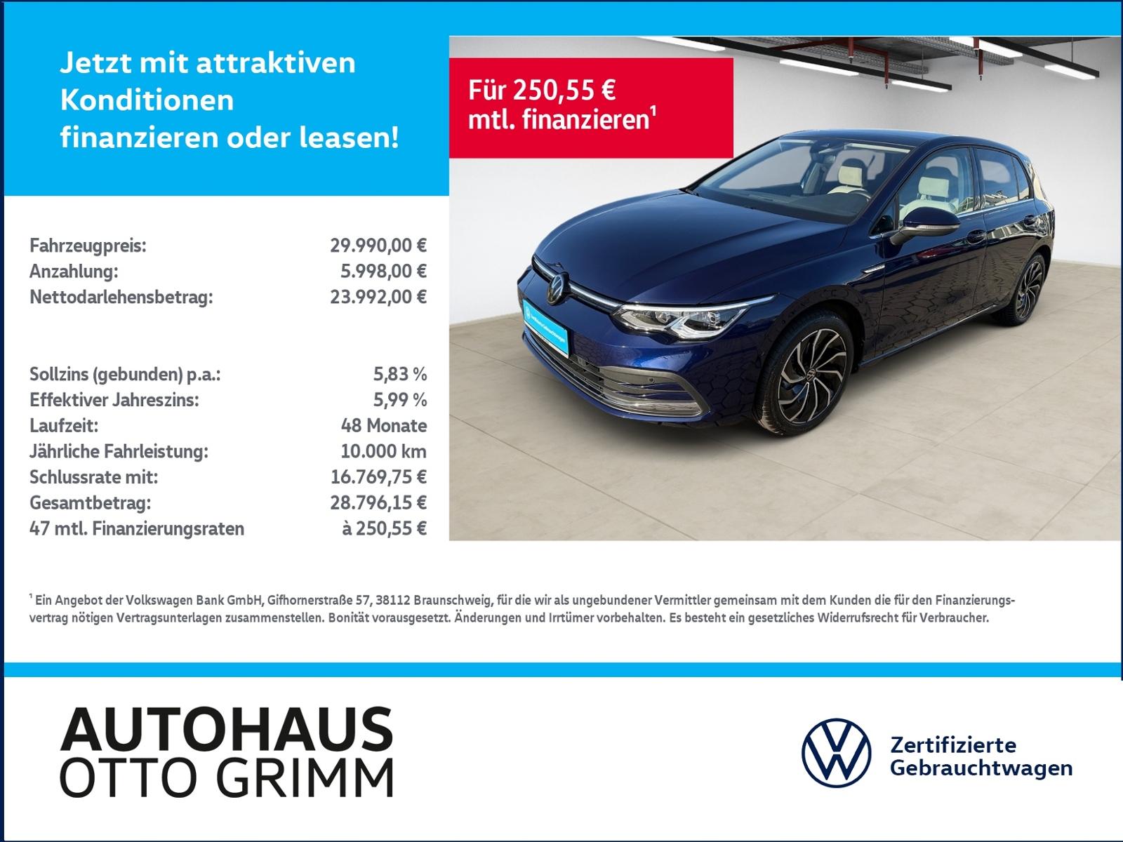 Volkswagen Golf VIII 1.5 eTSI Style DSG LED AHK Navi Pano