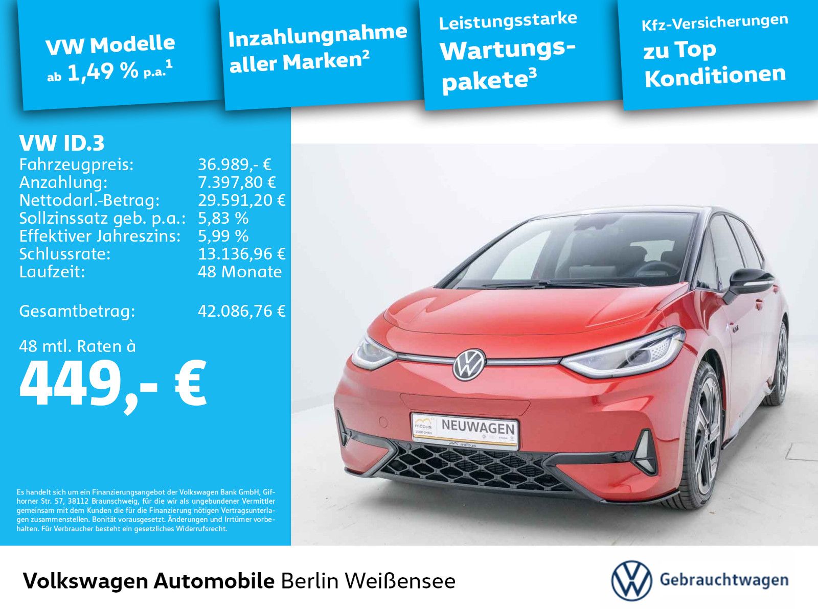 Volkswagen ID.3 GTX APP*KLIMA*MATRIX*Keyless*MFL imagem 2