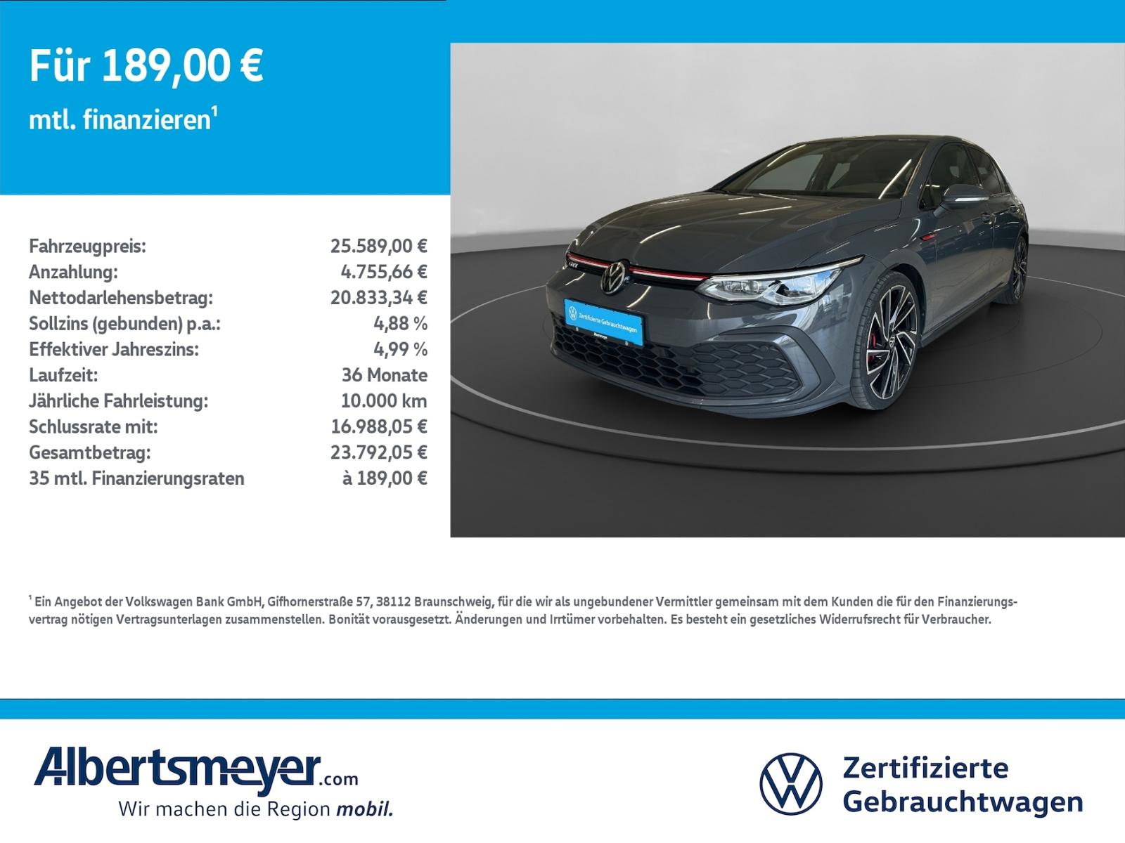 Volkswagen Golf VIII GTI 2.0 TSI +DSG+AHK+NAVI+LED+KLIMA+LM