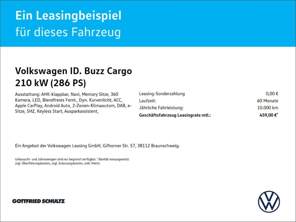 Volkswagen ID. Buzz Cargo Pro kurzer Radstand 210 kW (286 H imagem 2