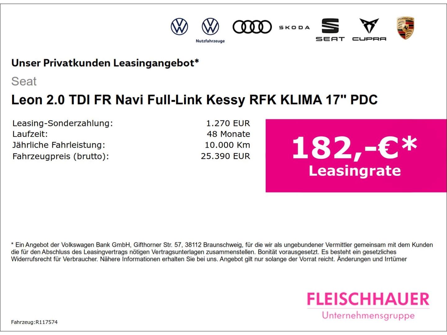 Seat Leon 2.0 TDI FR Navi Full-Link Kessy RFK KLIMA 1 imagem 3