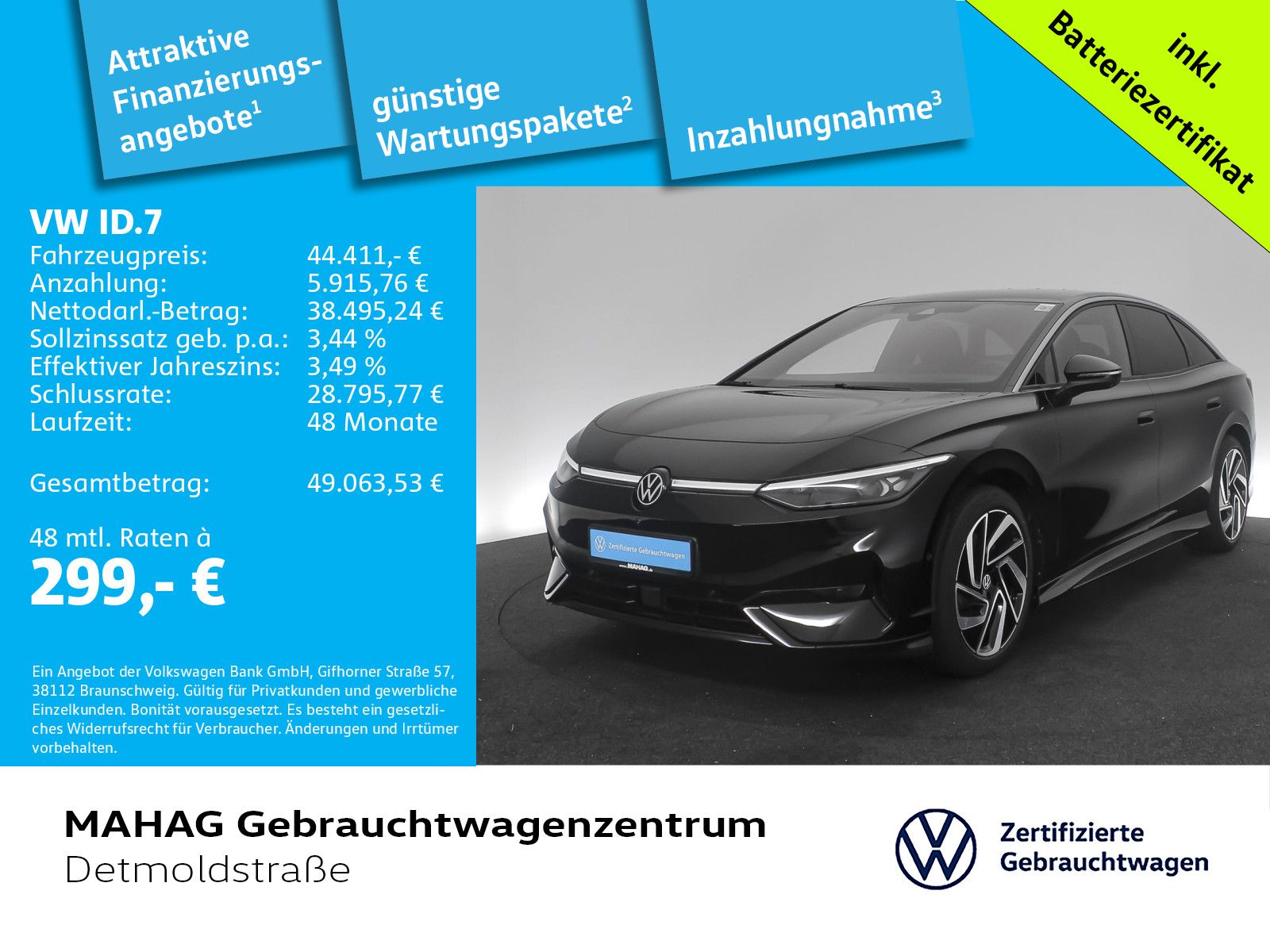 Volkswagen ID.7 Pro 210 kW WärmePu CCS AHK IQ.Light IQ.Driv foto 2