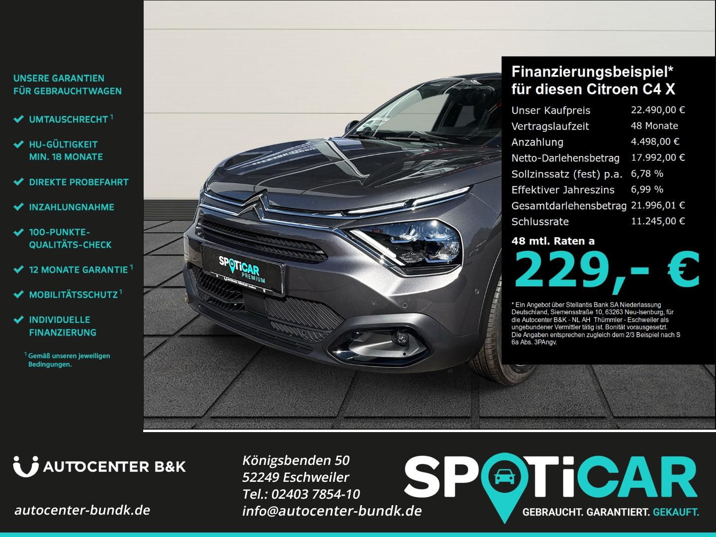 Citroën C4 X PureTech 130 EAT8 Shine HUD Kamera SHZ PDC 