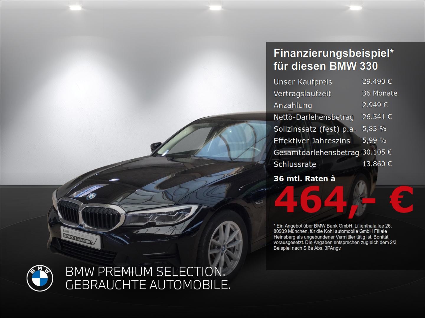 BMW 330 e Limousine Advantage Anhängerkupplung Head 