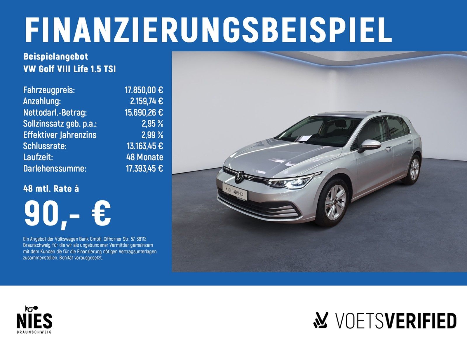 Volkswagen Golf VIII  Life 1.5 TSI LED+NAVI+RearView