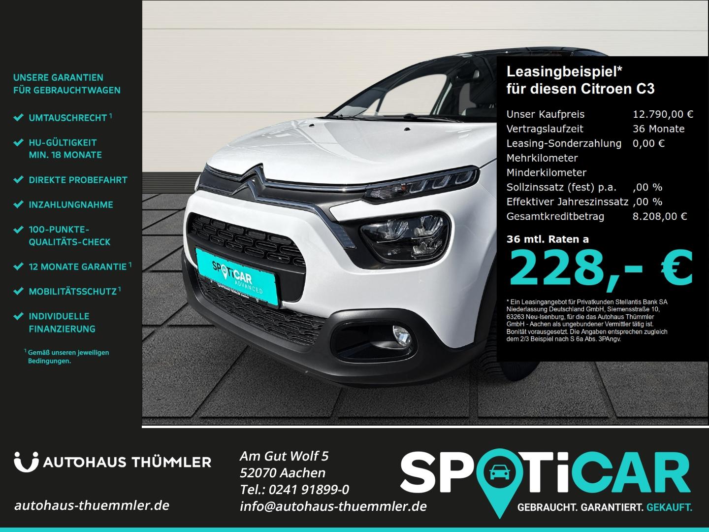Citroën C3 PureTech 83 Max Navi LED Apple CarPlay Androi