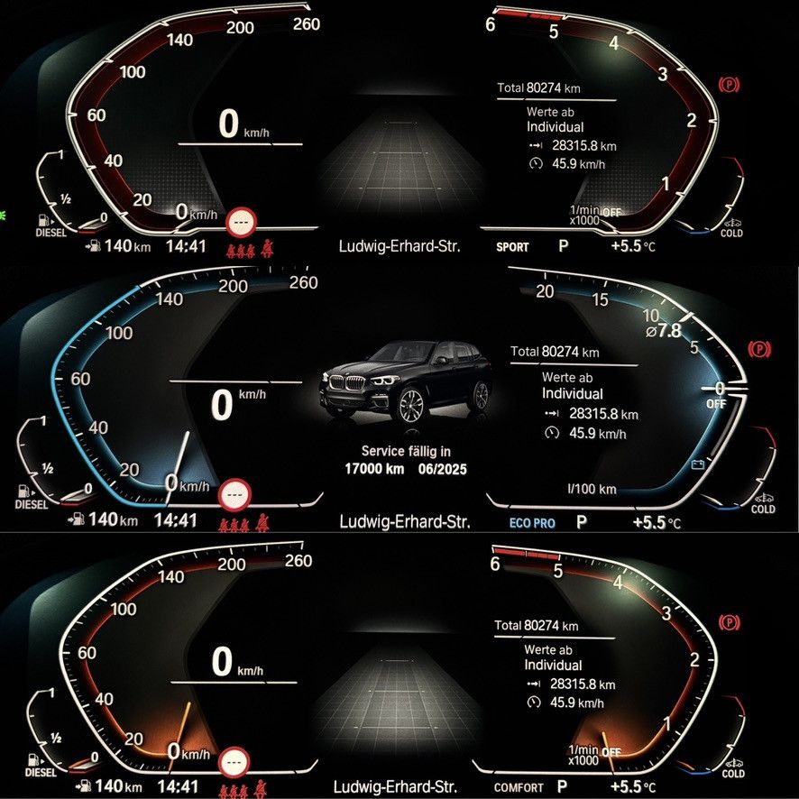 Fahrzeugabbildung BMW X3 xD30d M Sport Panorama Kamera HUD DAB H/K 20"