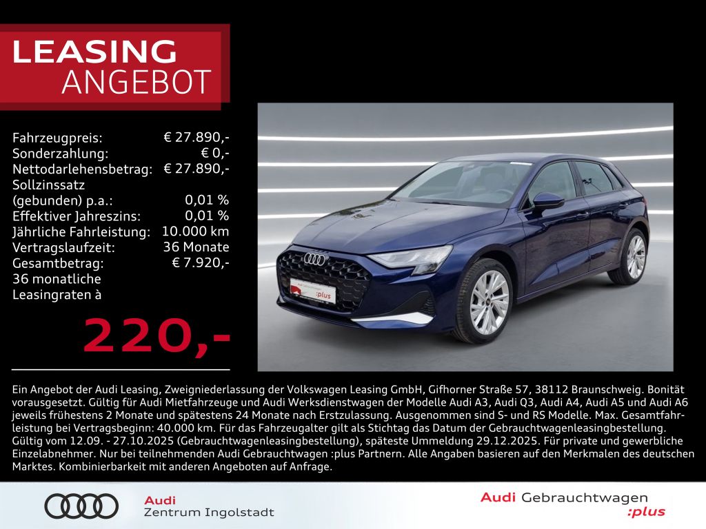 A3 Sportback 30 TFSI ACC NAVI virtual Advanced