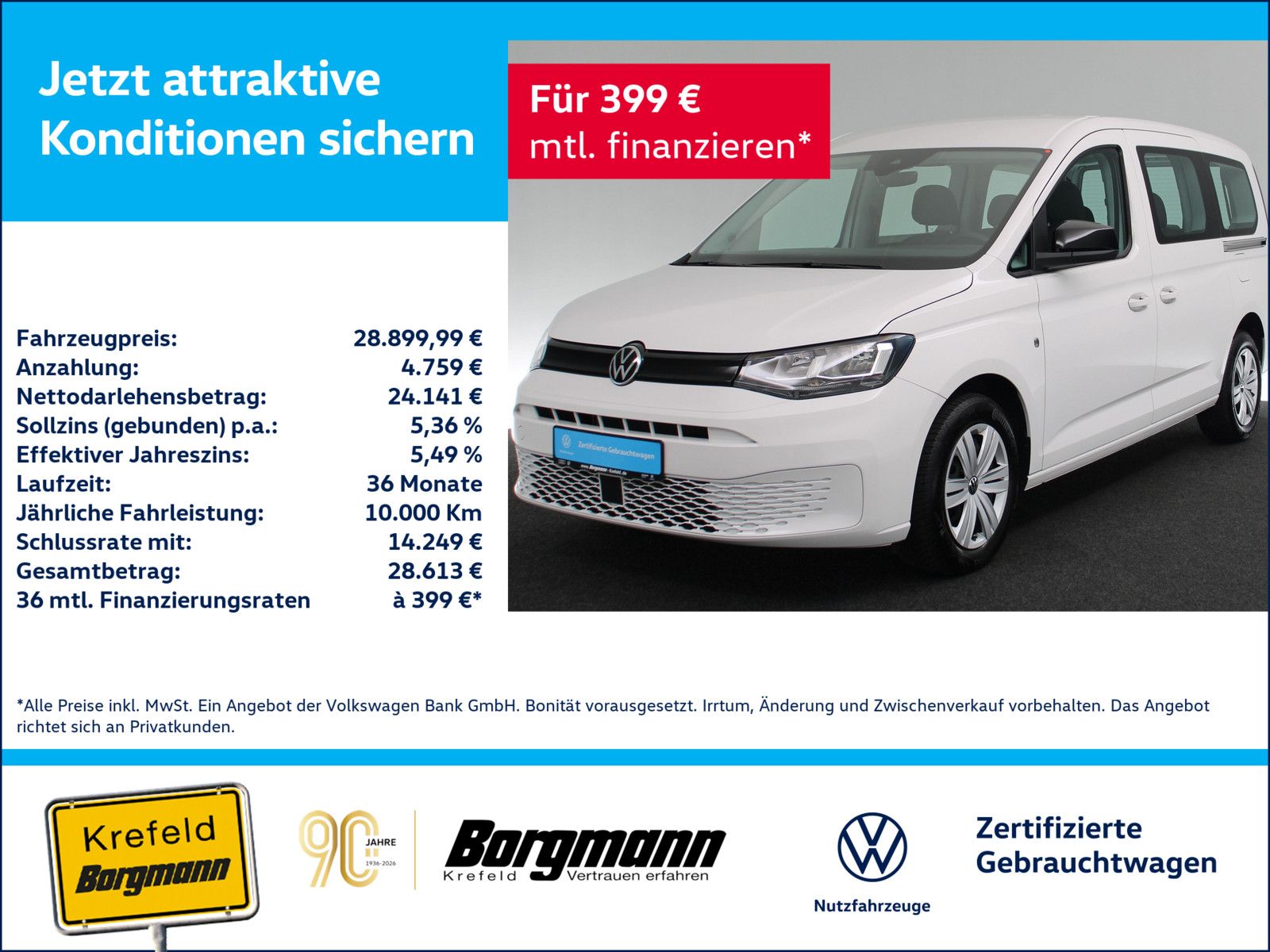 Volkswagen Caddy Maxi TDI 7-SITZER SITZHEIZUNG PDC KLIMA