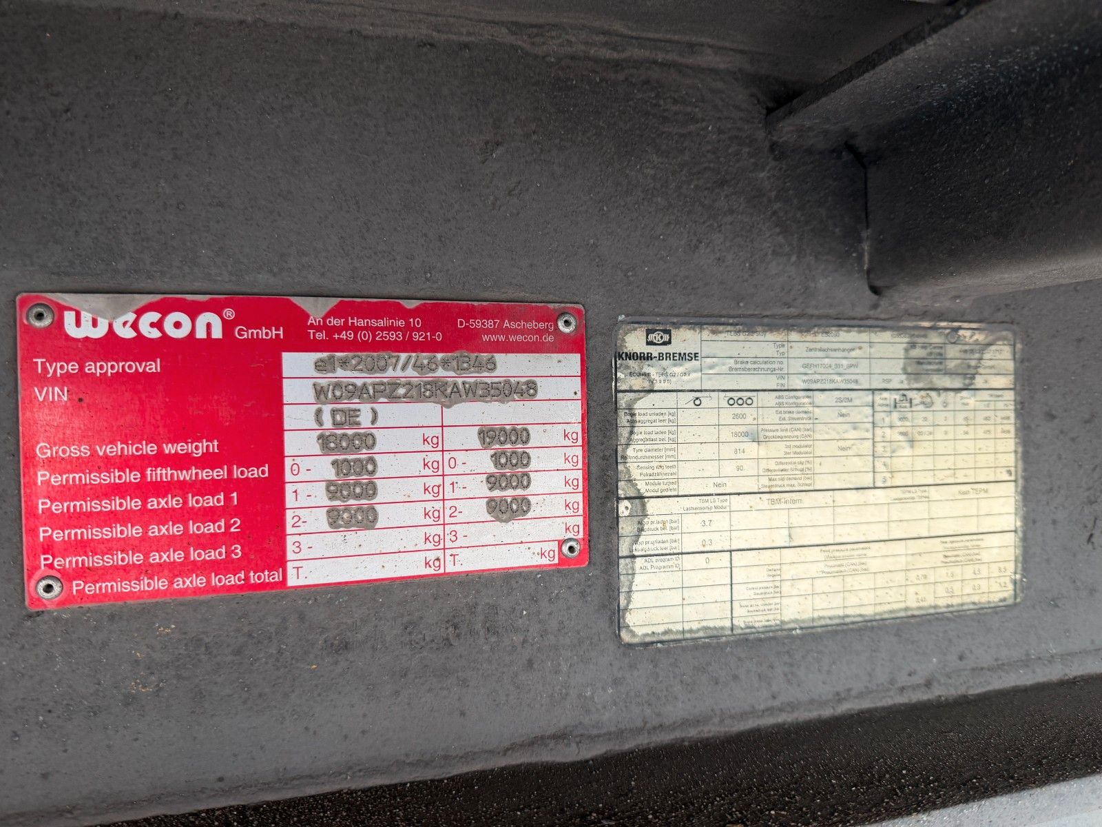 Fahrzeugabbildung Wecon APZ 218 BPW Achsen Schiebeverdeck