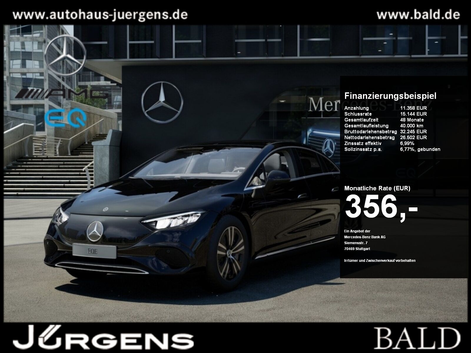 Mercedes-Benz EQE 300 Ambiente AHK Cam LED Airm Navi PTS SHZ