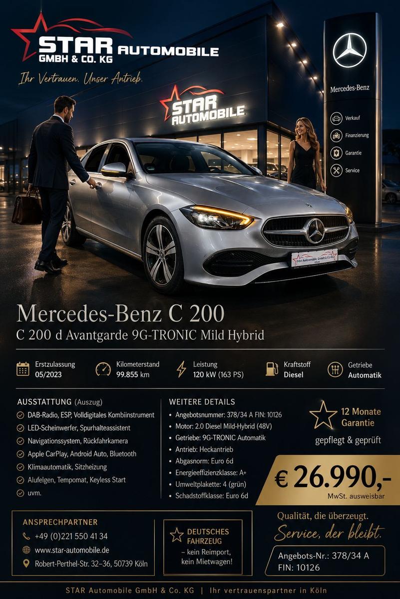 Mercedes-Benz C-Class d Avantgarde 9G-TRONIC Mild Hybrid 48V E6d, миниатюра 2