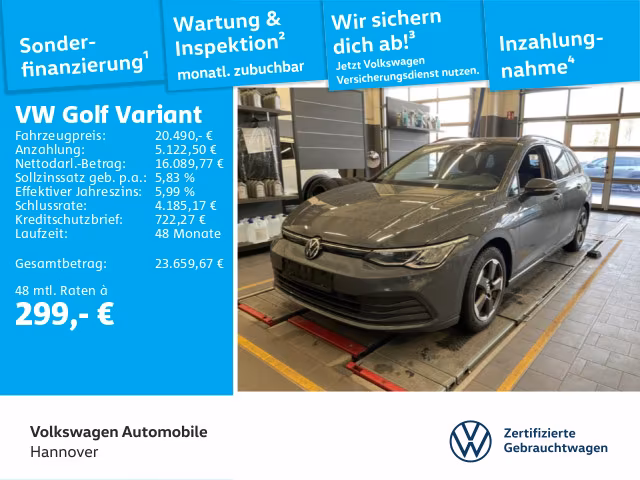 Volkswagen Golf VIII Variant 1.5 eTSI DSG Life Navi AHK ACC