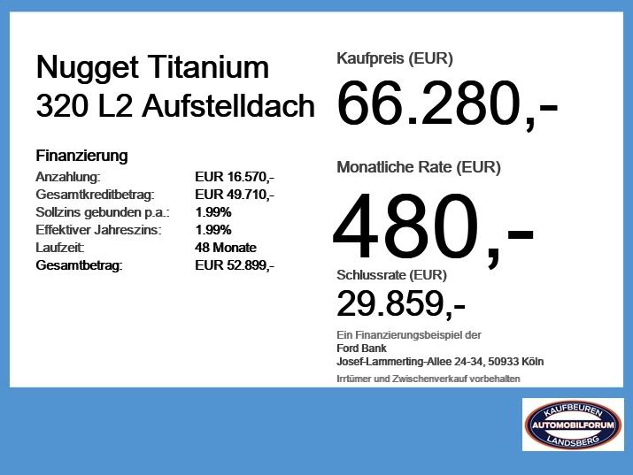 Ford Nugget Titanium 320 L2 Aufstelldach NAVI*ACC*LED