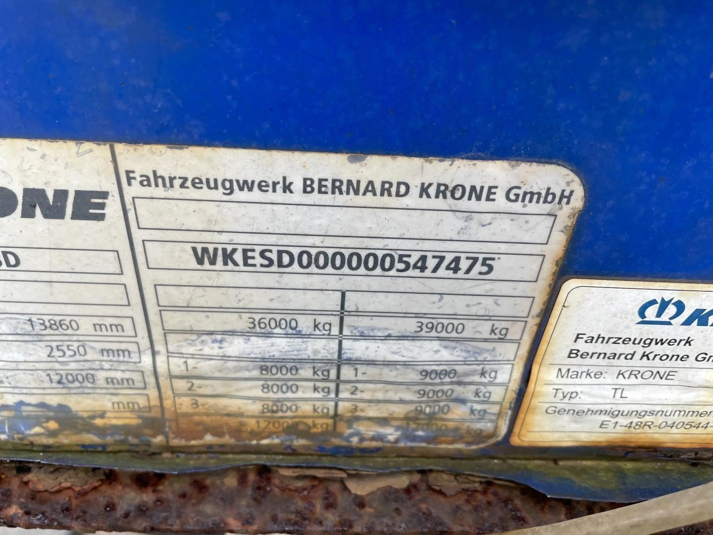 Krone SD 3-Axle Mega / BPW Axles / NL Trailer
