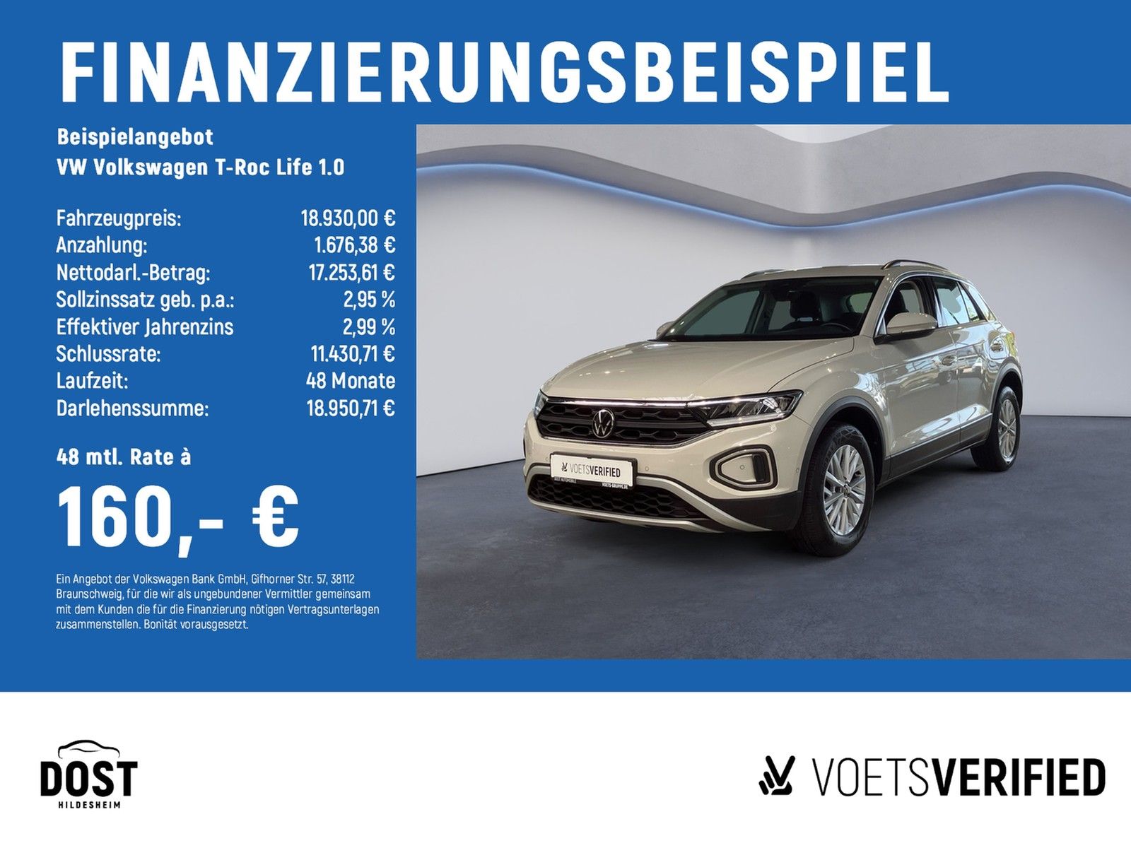 Volkswagen T-Roc Life 1.0 AHK+LED+App-Connect   