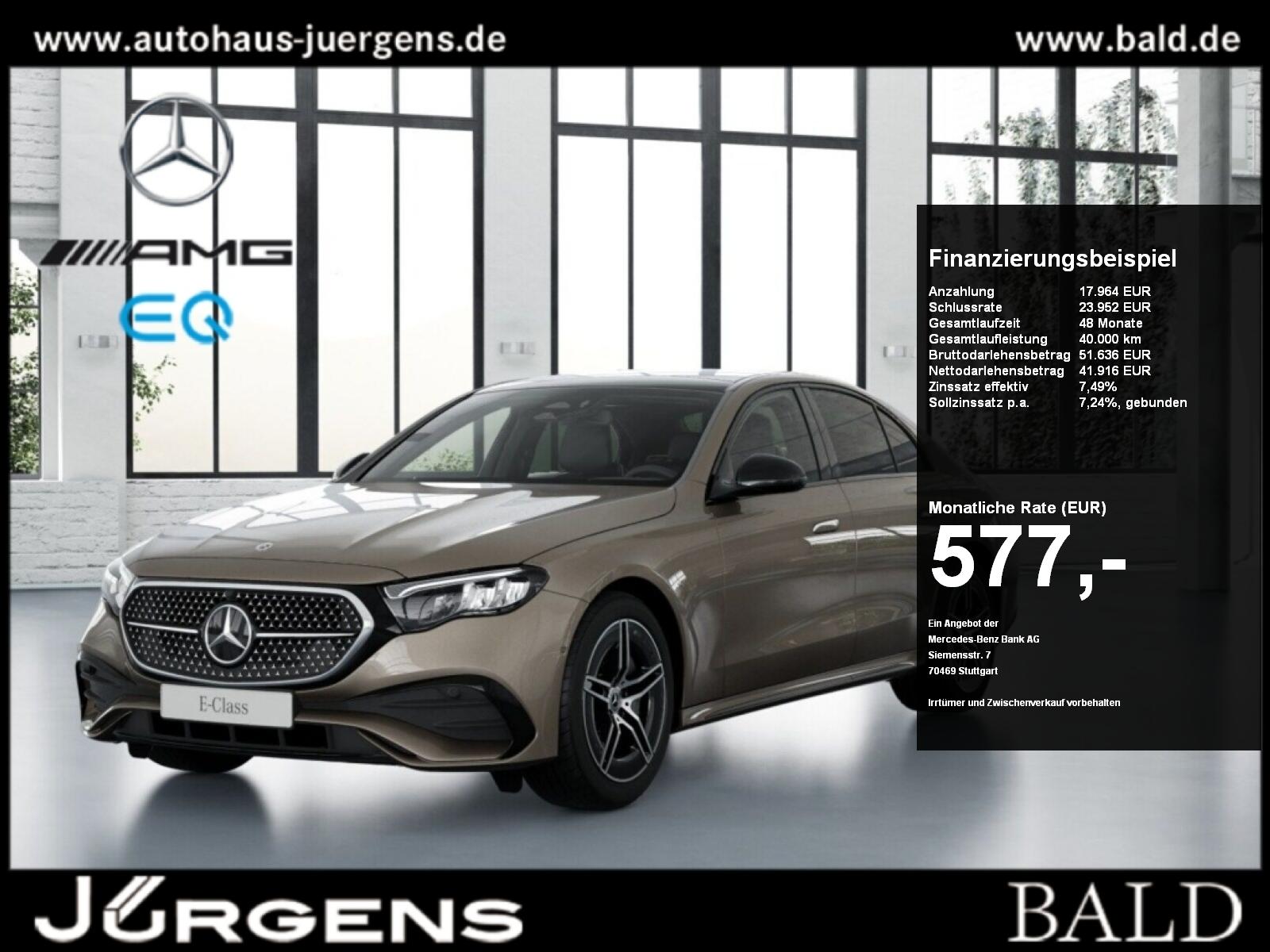 Mercedes-Benz E 300 de AMG-Sport/Pano/Leder/Burm/Night/Dist/19
