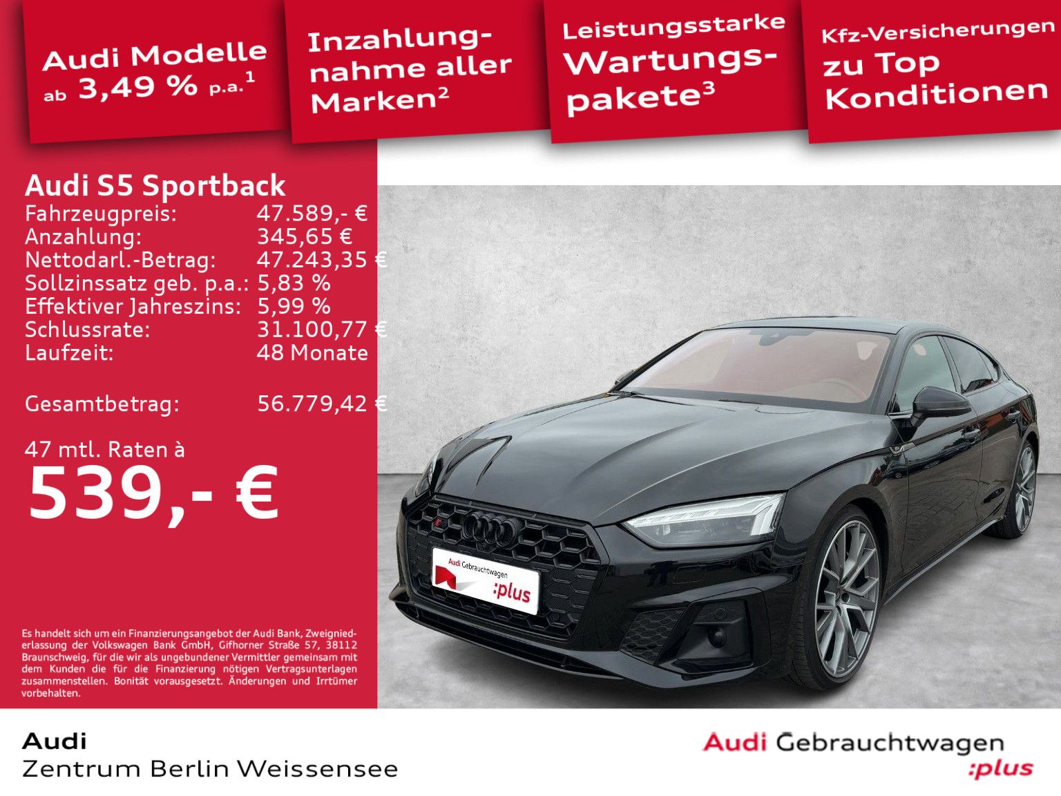Audi S5 Sportback 3.0 TDI TIP-TRO*QUA*PANO*MATRIX*360 imagem 2