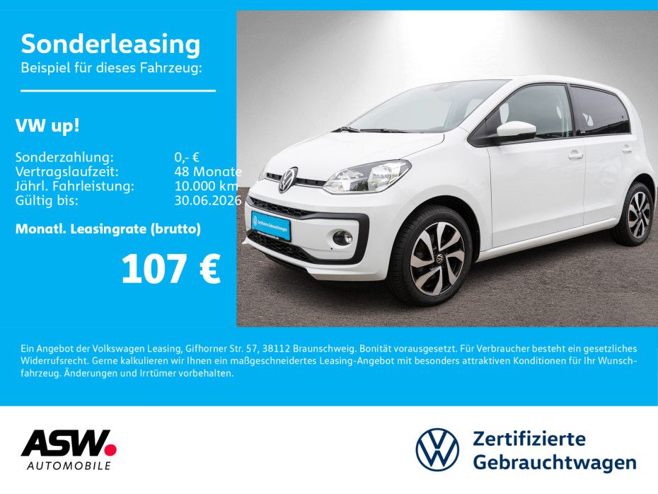 Volkswagen up! ACTIVE 1.0 MPI 5-Gang Klima RFK PDC SHZ