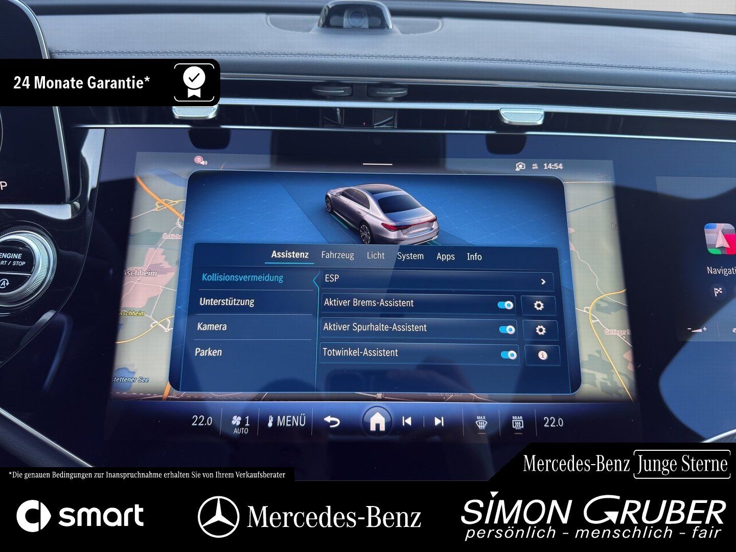 Fahrzeugabbildung Mercedes-Benz E 220 d AMG Superscreen Pano Burm Night 360° 20"