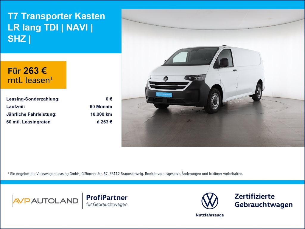 Volkswagen T7 Transporter Kasten LR lang TDI | NAVI | SHZ |