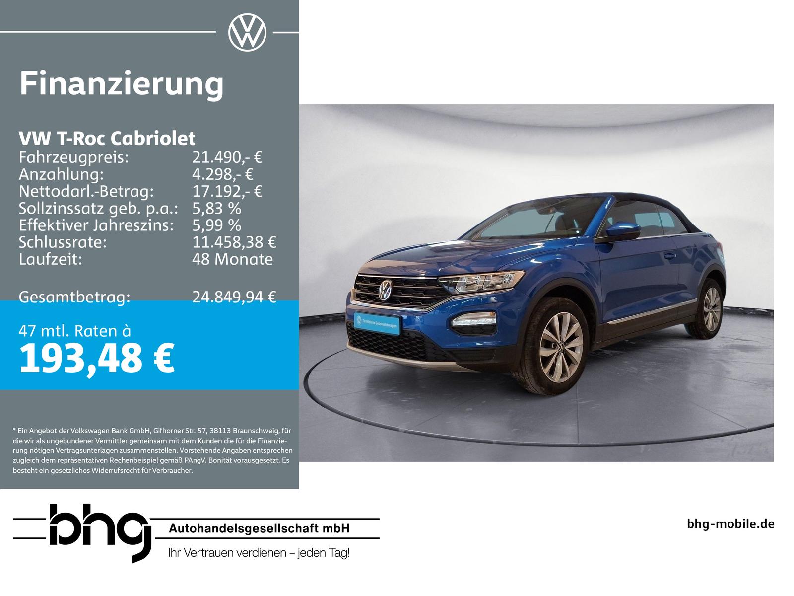 Volkswagen T-Roc Cabriolet 1.5 Kamera Klima