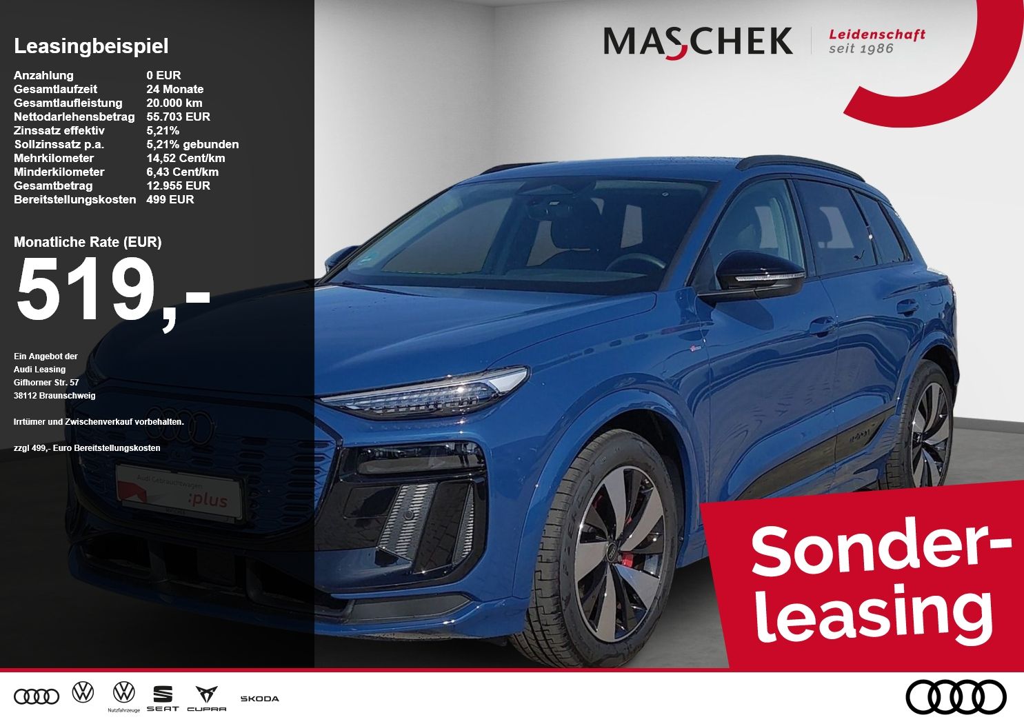 Audi Q6 e-tron S line HUD 360° 0.25% AHK Matrix LM20
