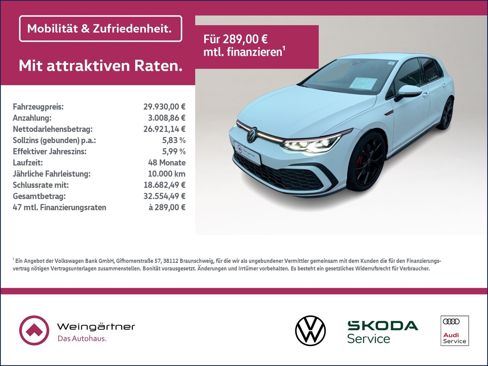 Volkswagen Golf VIII GTI, Matrix, ACC, Sitzhzg, 19" Alu Est