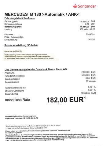 Fahrzeugabbildung Mercedes-Benz B 180 >AUT/AHK/NAV/KAM/PDC/LED<