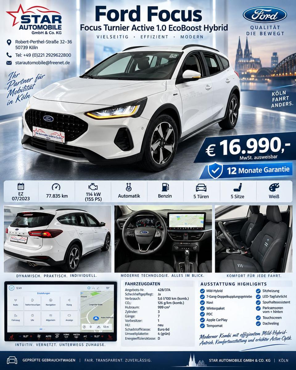 Ford Focus Turnier Active 1.0 EcoBoost Hybrid 114 KW, миниатюра 2