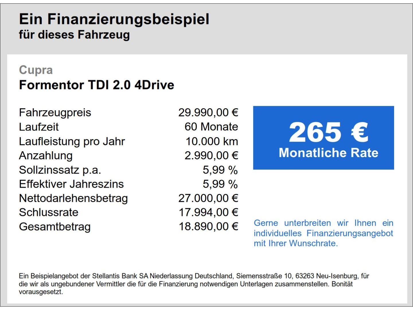 Fahrzeugabbildung CUPRA Formentor TDI 2.0 4Drive
