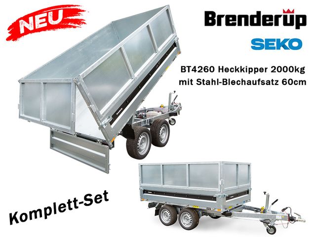 Brenderup Heckkipper  BT4260 2,0t, mit Blechaufsatz NEU