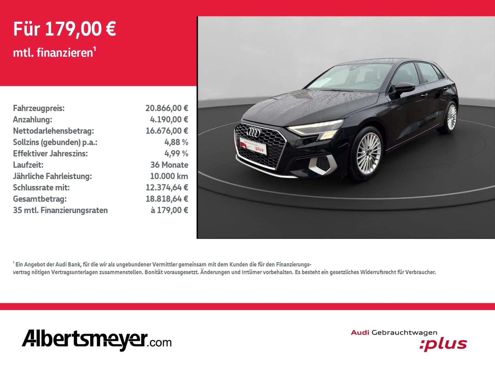 Audi A3 Sportback 1.5 TFSI ADVANCED+MATRIX+GRA
