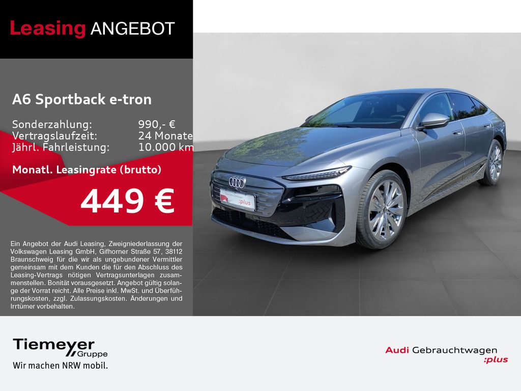 Abbildung Leasingangebot Audi A6 e-tron Sportback LM20 KAMERAS SPORTSITZE LED+