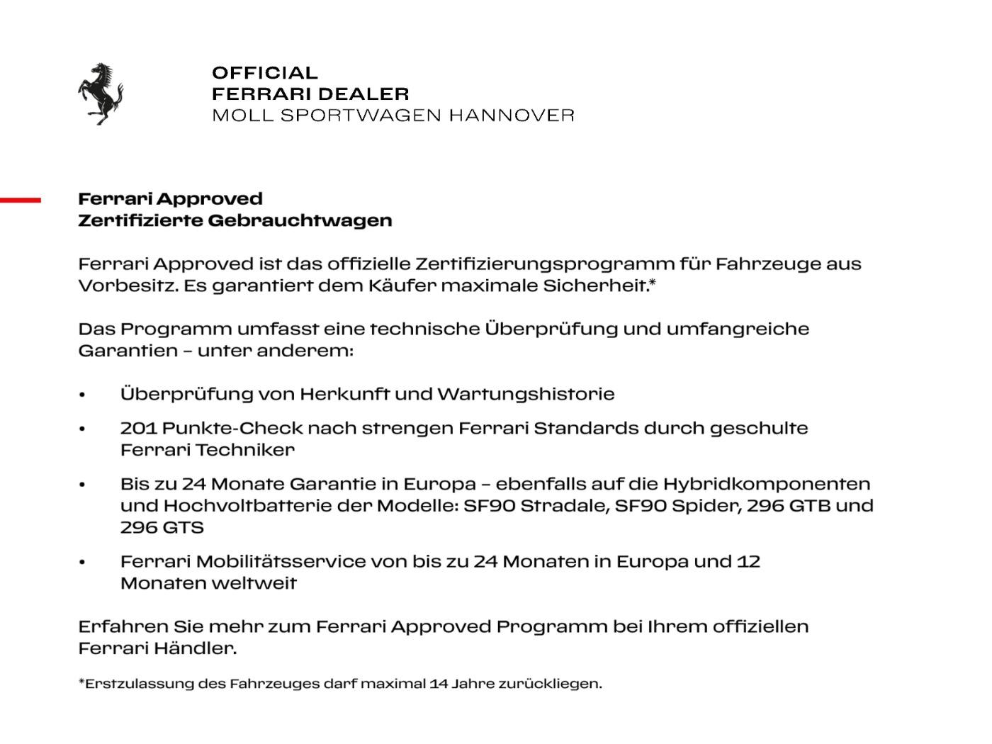 Ferrari F8 Spider Racing-Sitze*Sitzverst*LIFT*Alcantara*