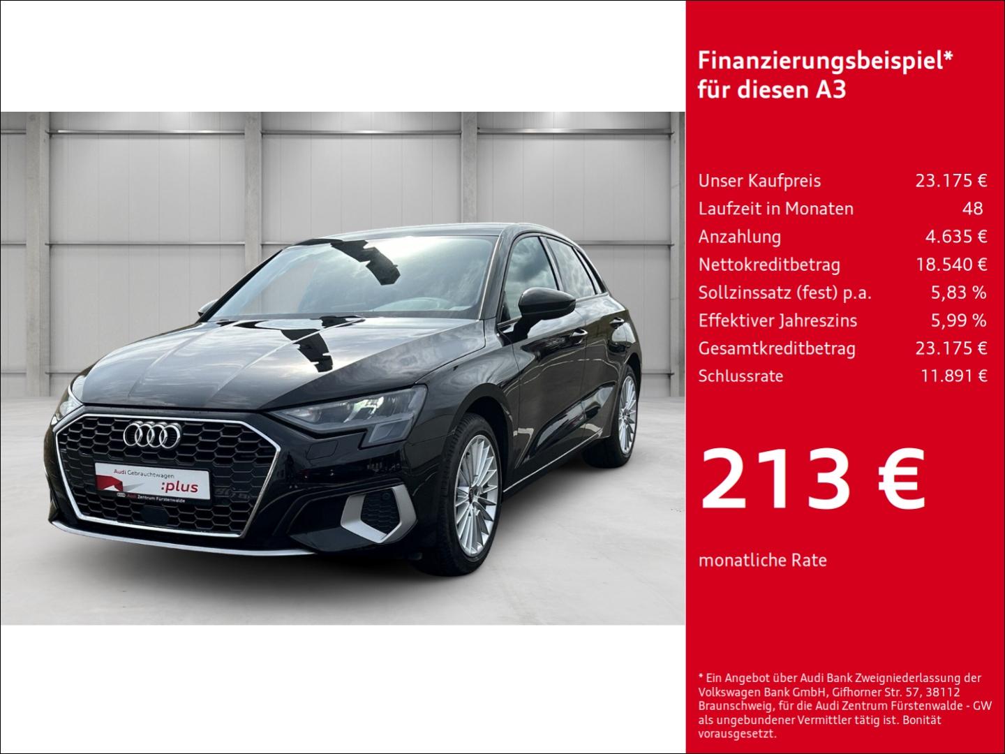 Audi A3 35 TDI Sportback advanced AHK-abnehmbar Navi 