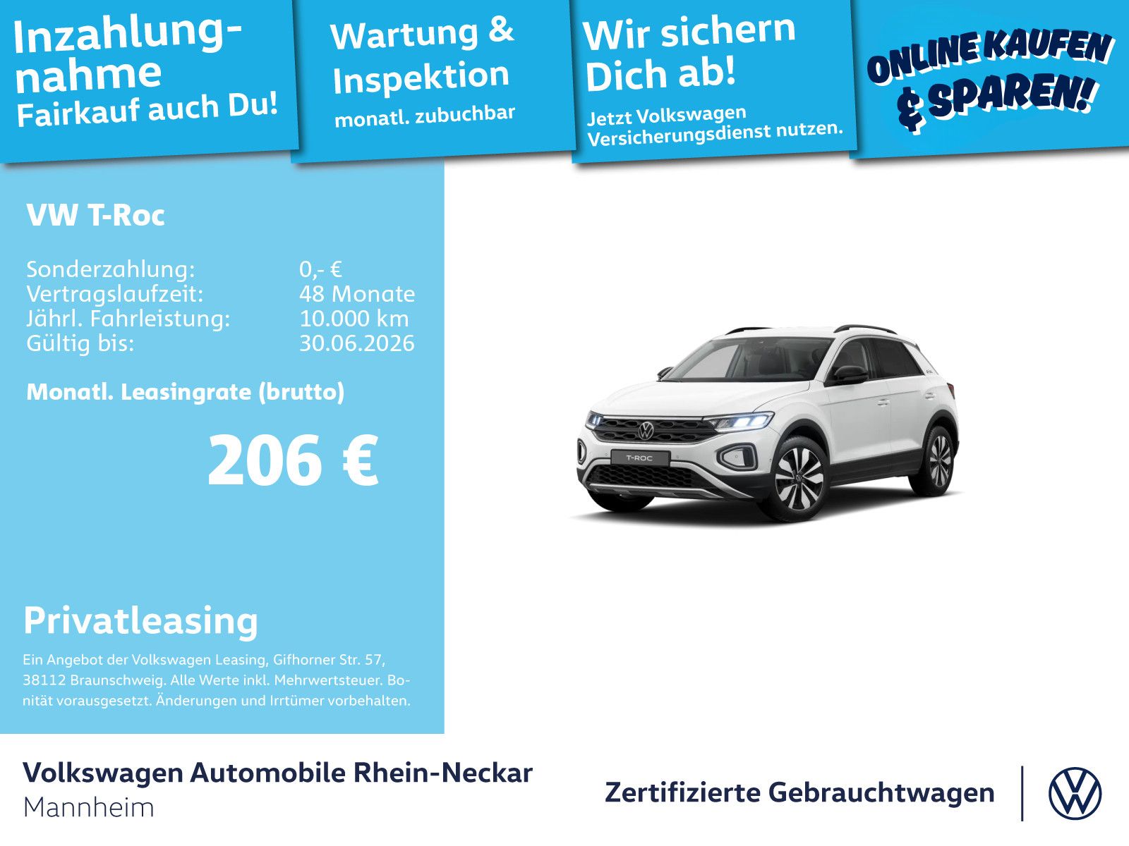 Volkswagen T-Roc 1.0 TSI GOAL Navi PDC LED uvm