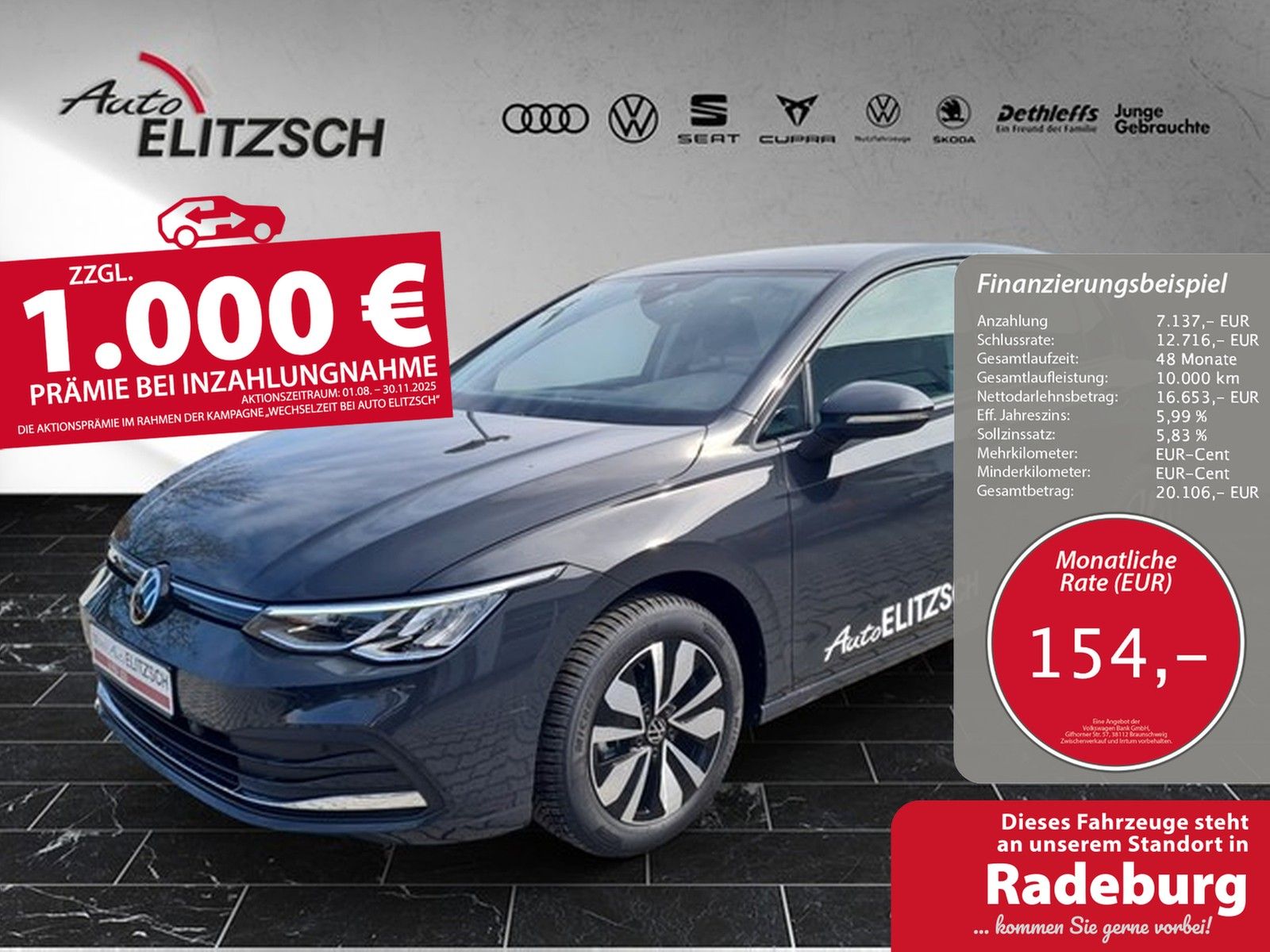 Fahrzeugabbildung Volkswagen Golf VIII TSI Move LED Climatronic AID RFK SH LM