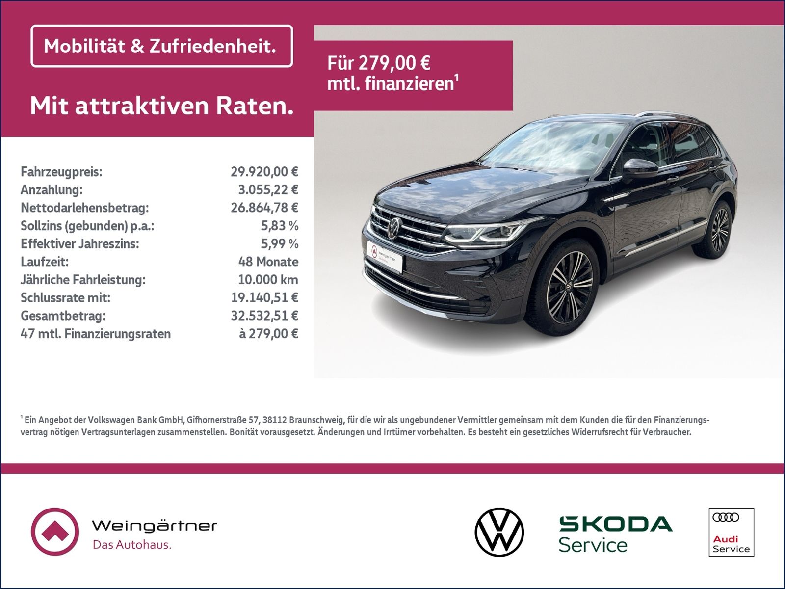 Tiguan 2.0 TSI Elegance 4Motion, AHK, Navi, Spor