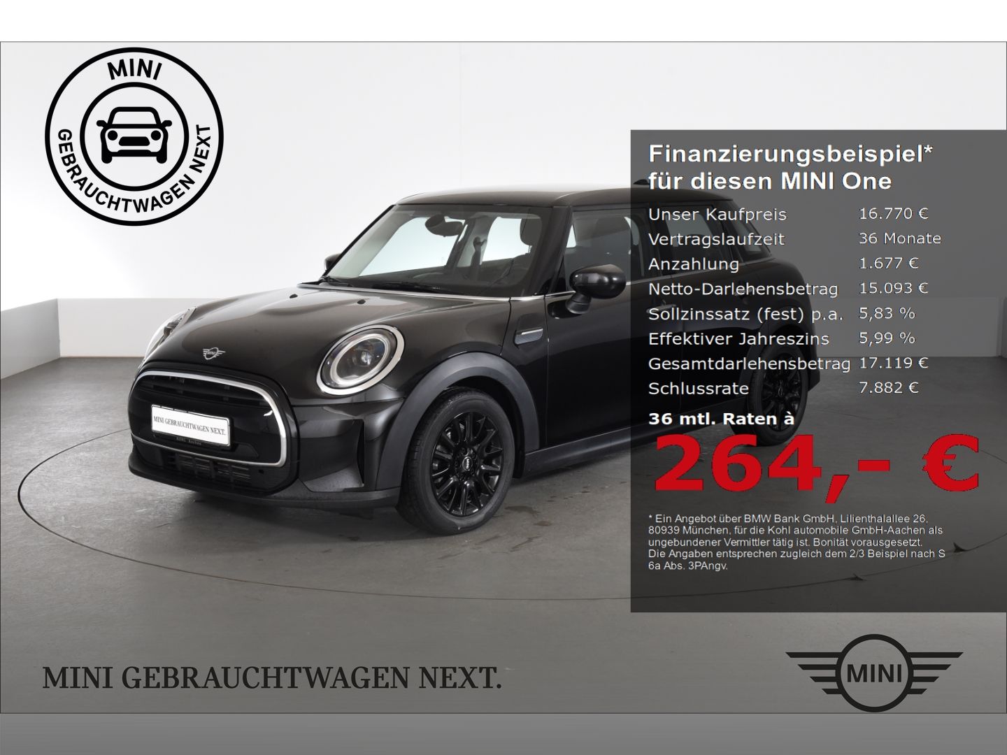 MINI One Blackyard Sitzheizung Komfortzugang DAB-Tune