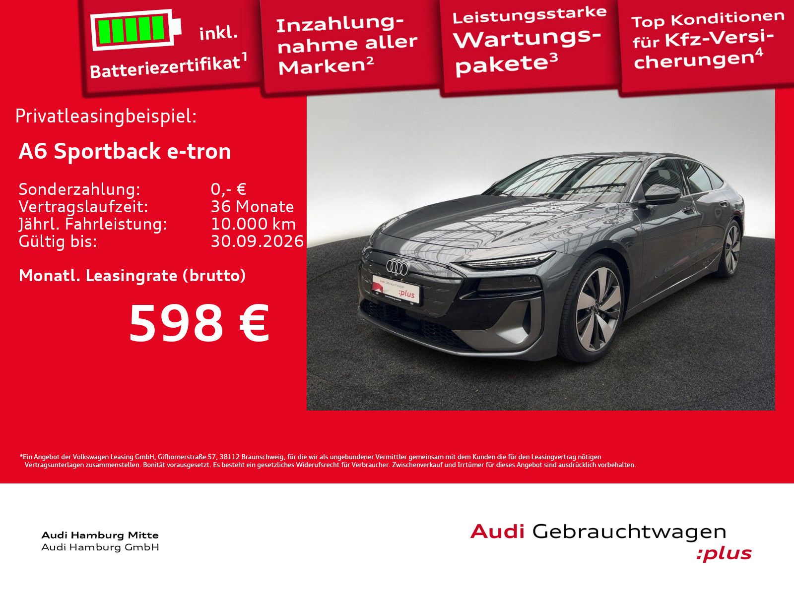 Audi A6 Sportback e-tron performance 270 kW S line AH imagem 2