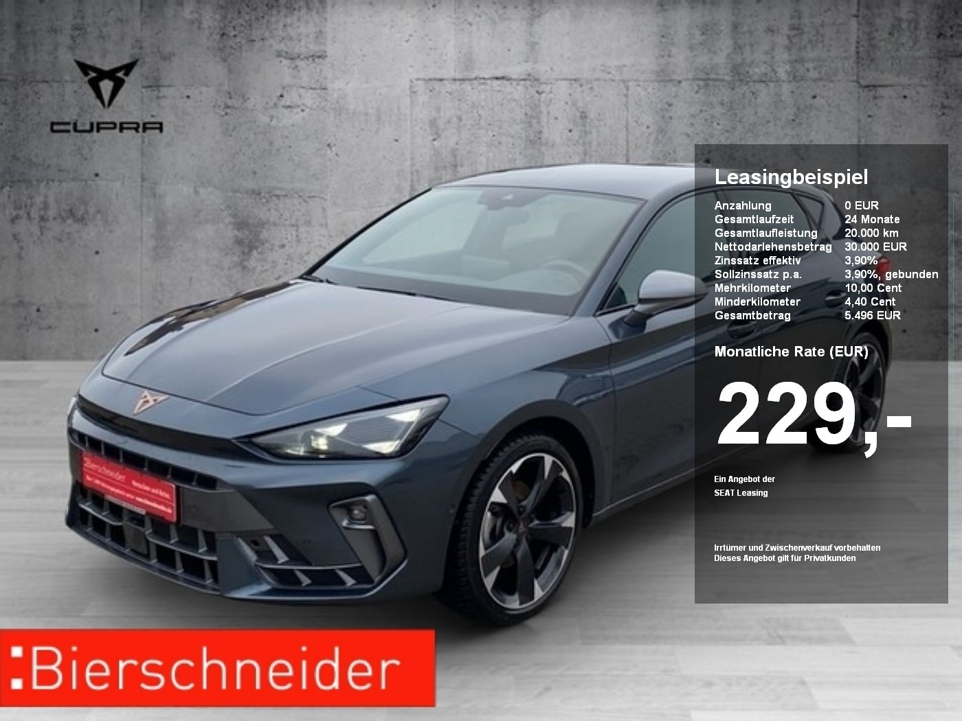Cupra Leon 1.5 eTSI DSG ab 229.- 990.- Anzahlung ALLWE
