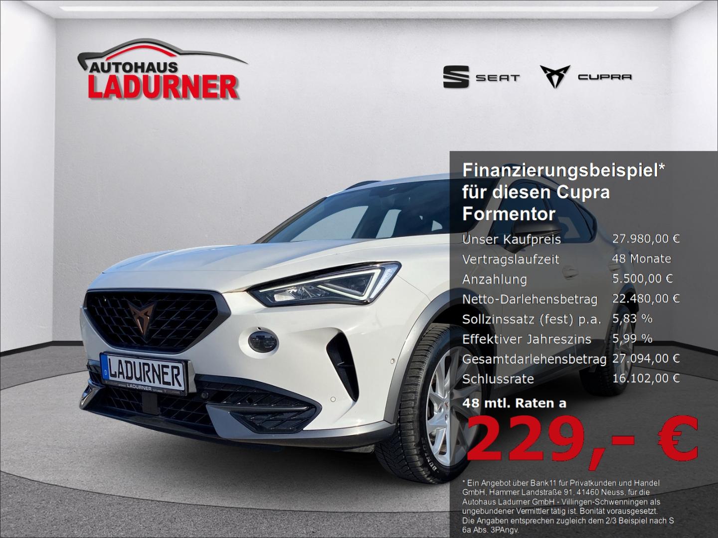 Cupra Formentor 2,0 TDI *LED+NAVI+PANODACH+SHZ+PDC+AHK