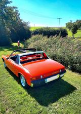 Porsche 914, BRD Pappbrief, 43 Jahre abgem., restauriert - Porsche mit Benzin-Antrieb: Orange, Cabrio