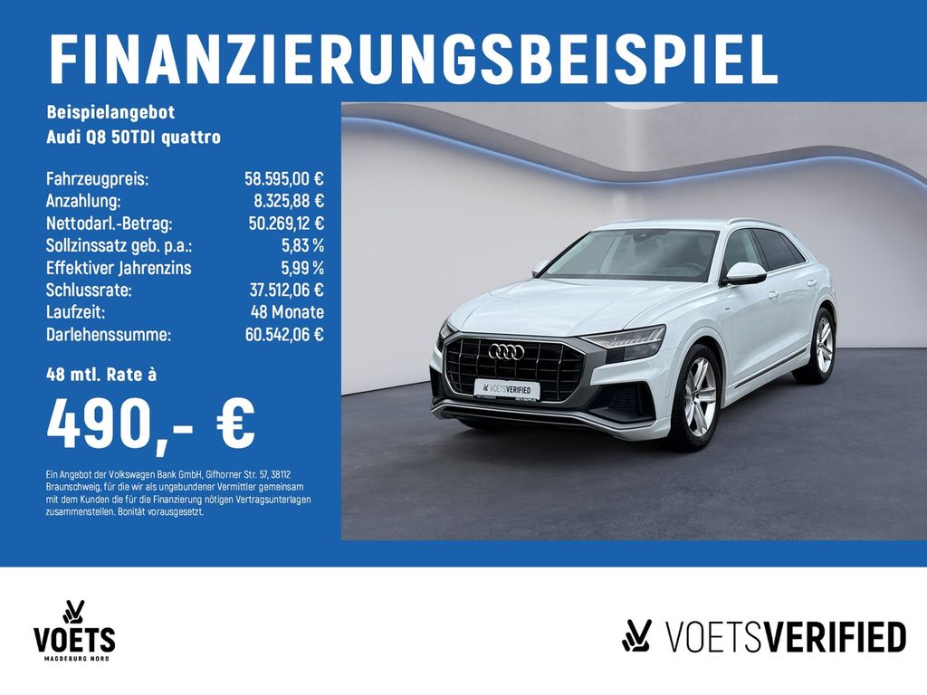 Audi Q8 50TDI quattro S-Line HD MATRIX+HUD+B&O+AHK+