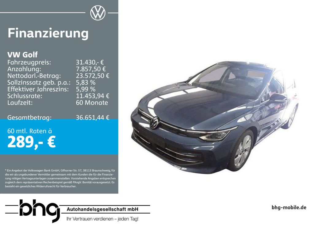 Golf 1.5 eHybrid DSG GOAL Mode3 PanoDach AHK Mat