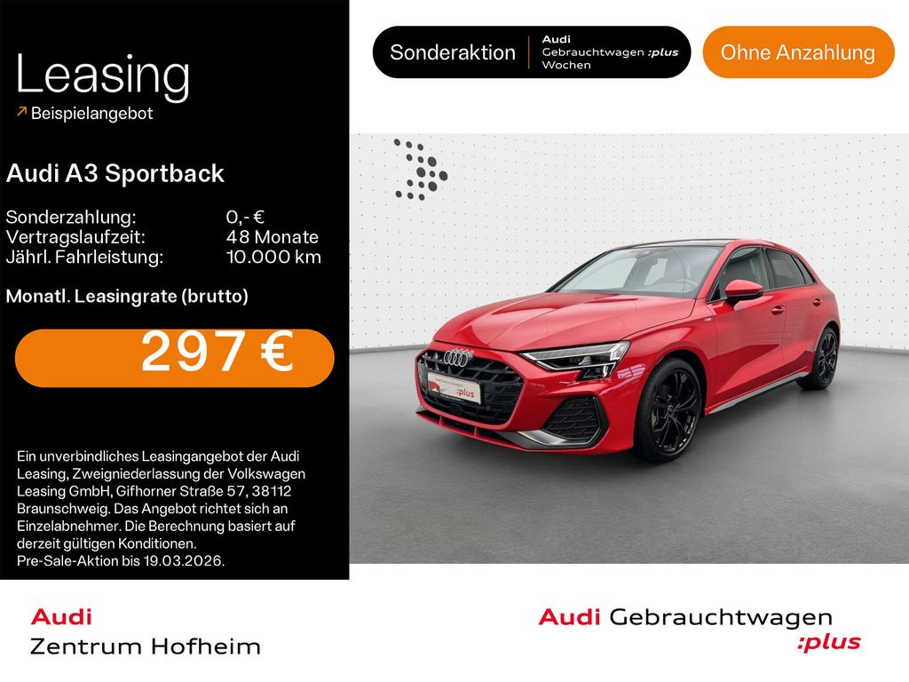 A3 Sportback 30 TFSI S line S tro*Sonos*Pano*HUD