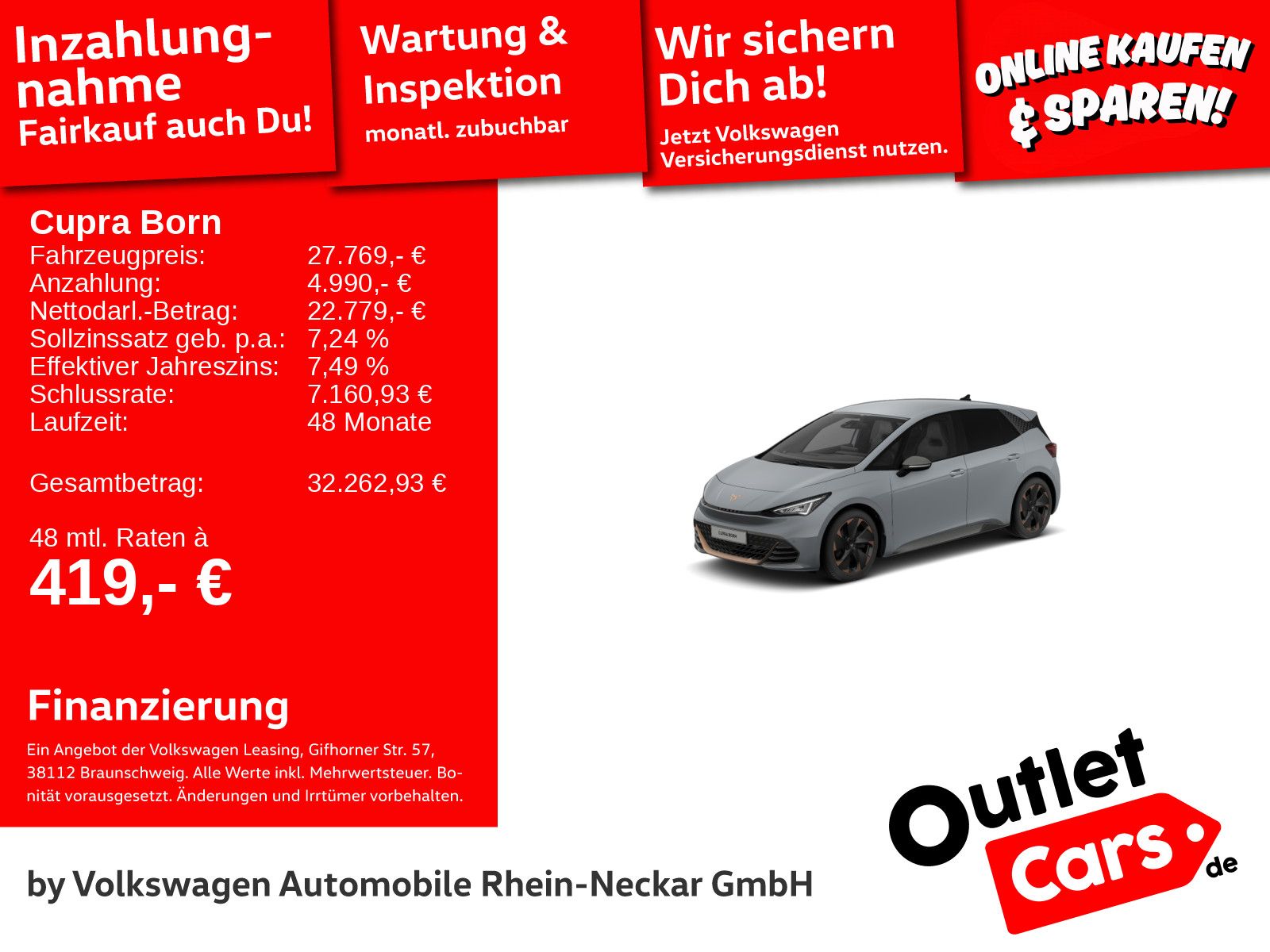 CUPRA Born e-Boost 170kW Navi Kamera LED uvm
